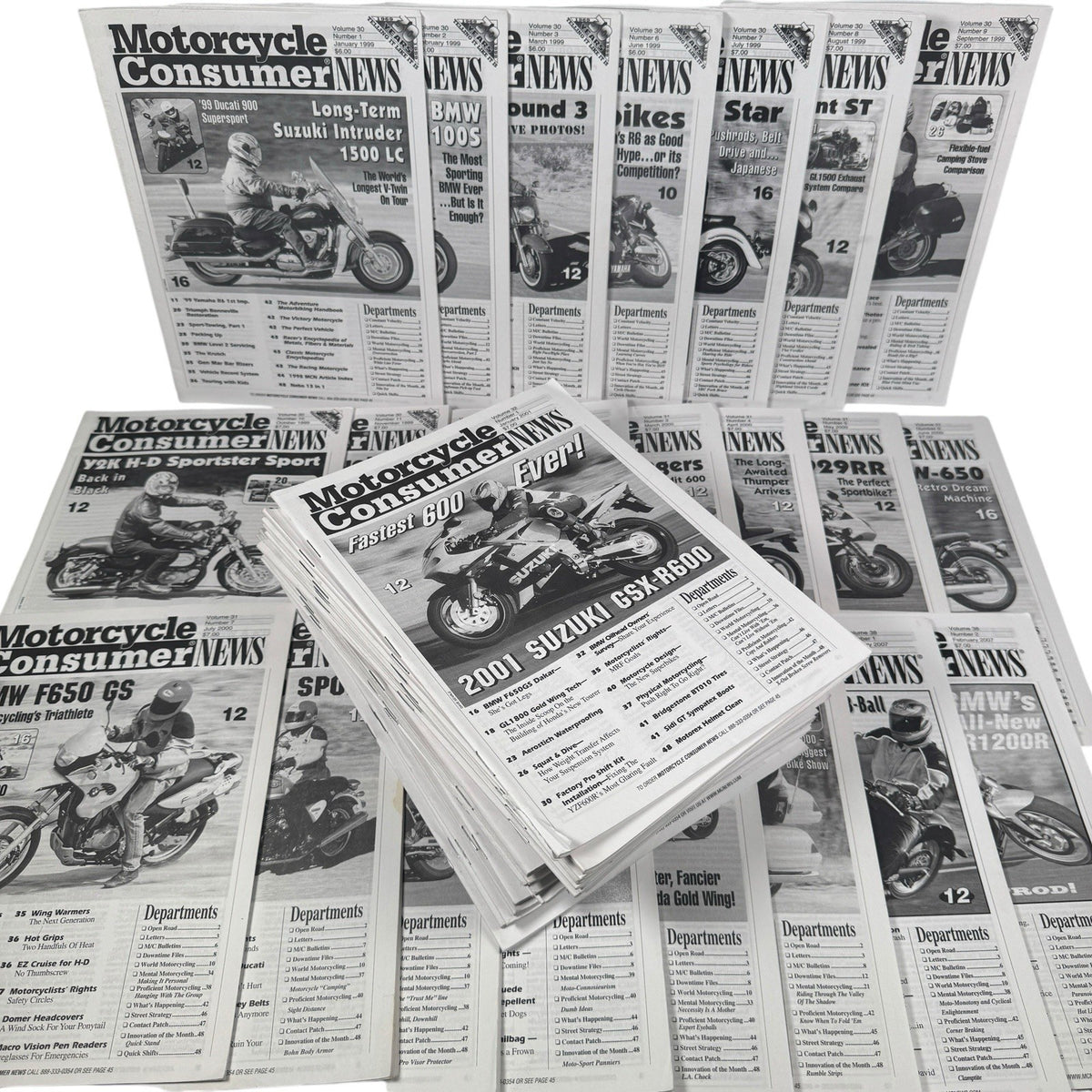 Vintage Mixed Lot Of 54 Motorcycle Consumer News Magazines 1999-2007