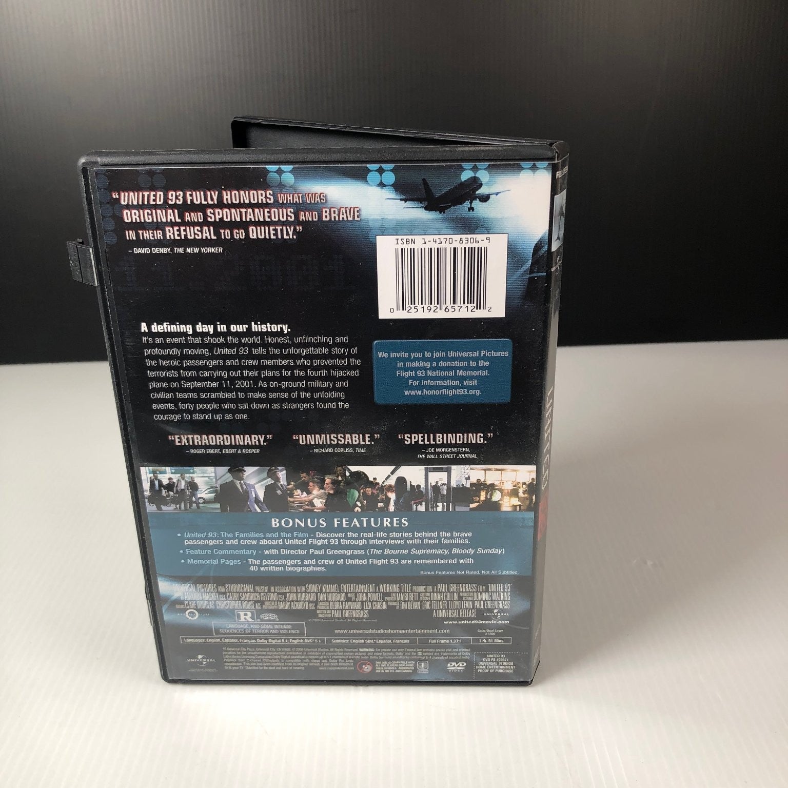United 93 DVD 2006 Full Screen Directed by Paul Greengrass