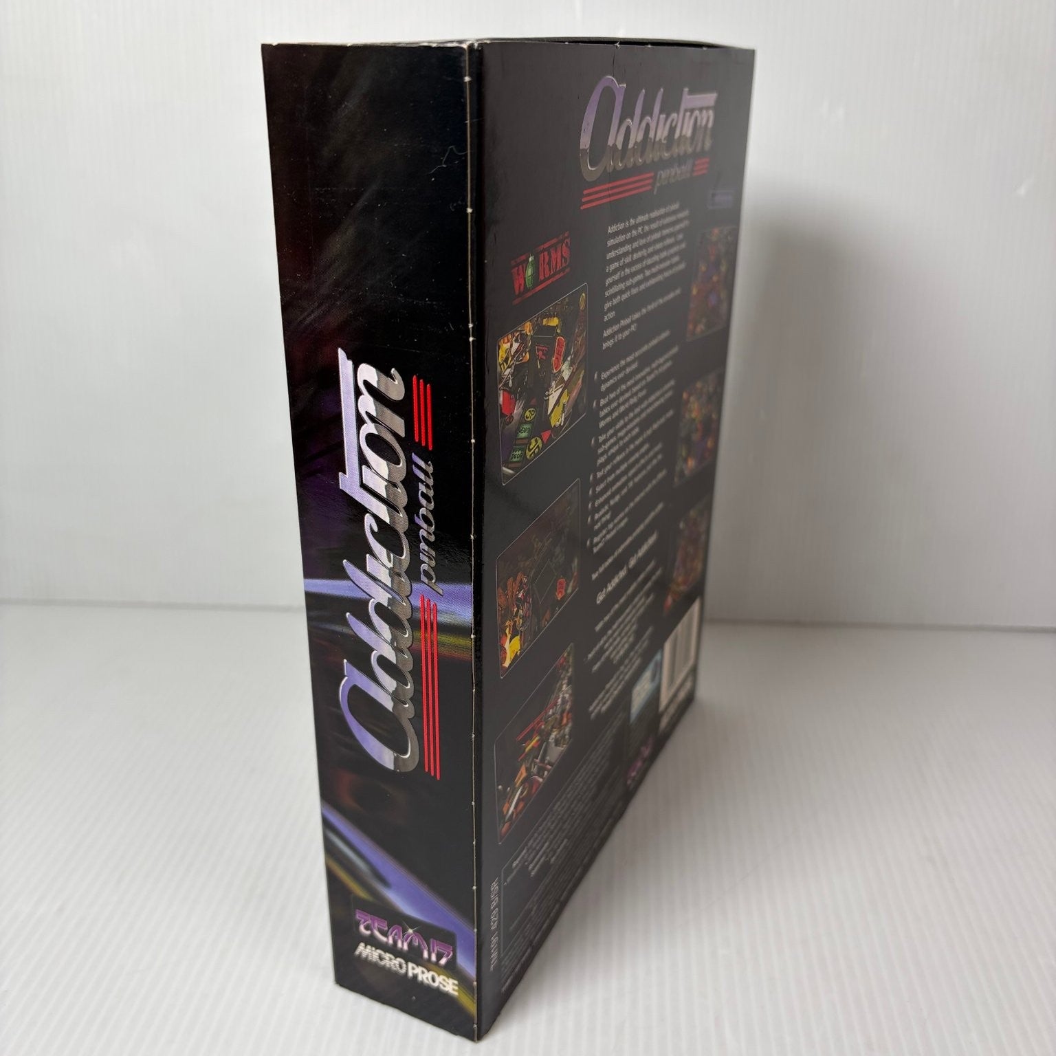 Addiction Pinball Big Box PC CD-ROM Video Game Worms World Rally Fever