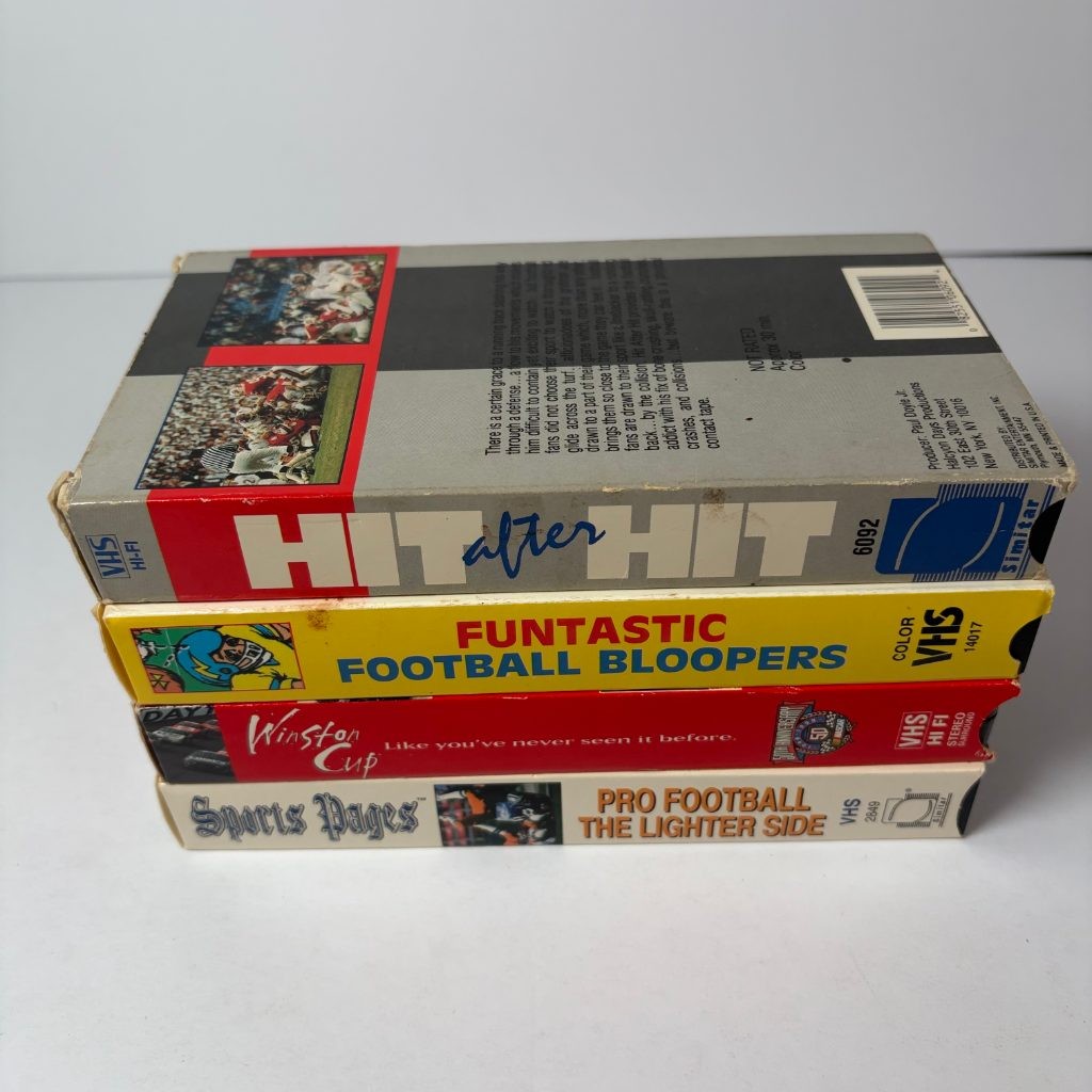 Sports VHS Lot of 4 Football Bloopers NASCAR Winston Cup Pro Football