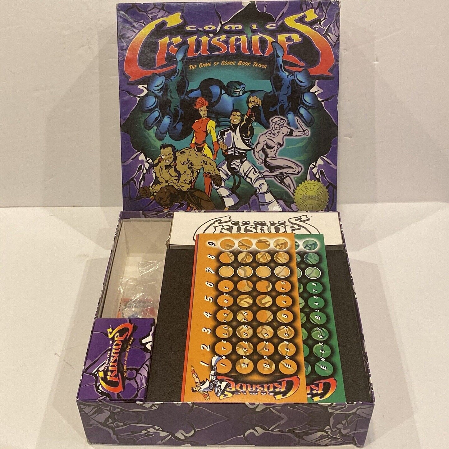 Vintage 1997 Comic Crusades Comic Book Trivia Board Game Endgame Entertainment