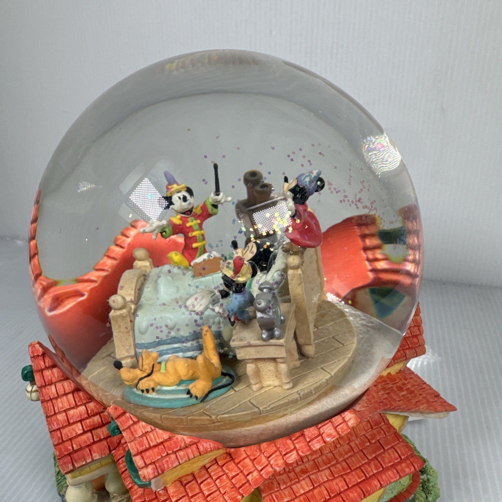 Disney Mickey Mouse in Bed Musical Snow Globe When You Wish Upon A Star W/ Tag