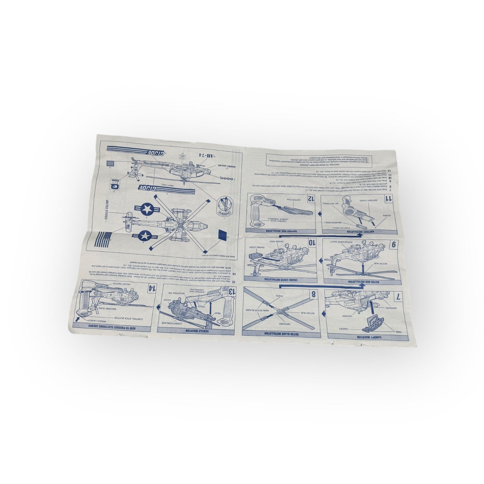 GI Joe Vehicle Blueprint Instructions & Poster Lot AH-74 Apache & Cobra Wolf