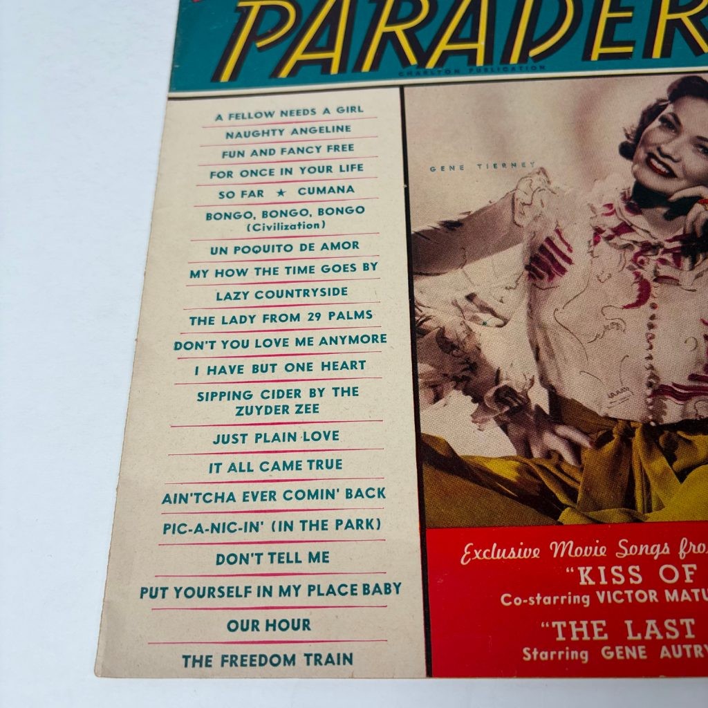 Hit Parader Magazine January 1948 Gene Tierney Cover Vol VI No 2 Song Lyrics