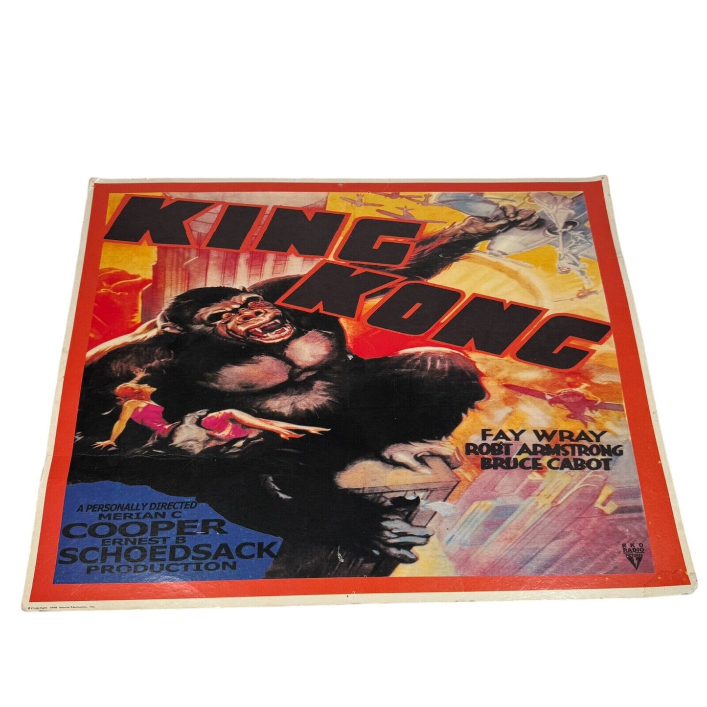 Vintage 1998 King Kong Lobby Card Poster Fay Wray Movie Memories 22" x 17"