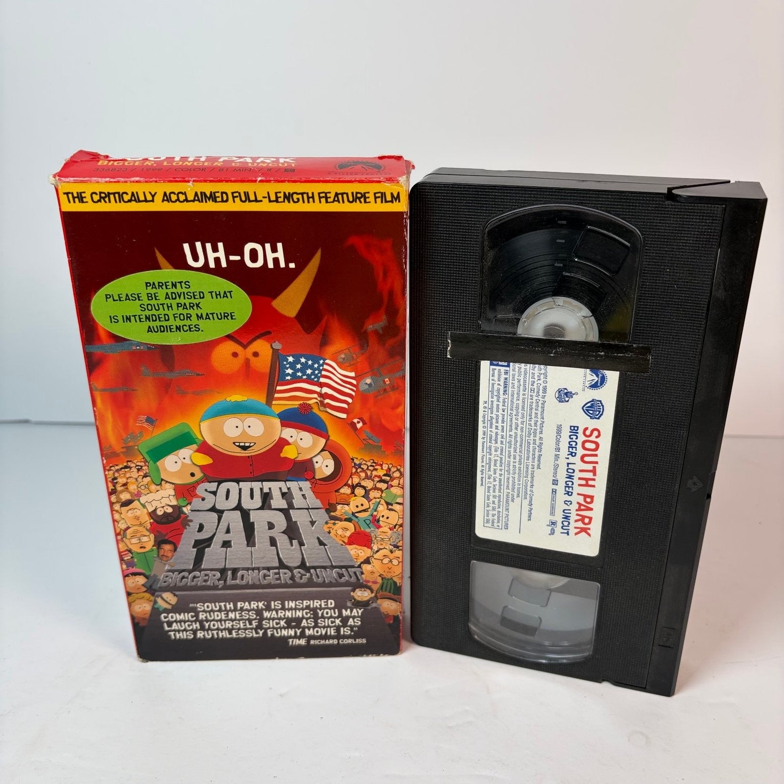 South Park Bigger Longer Uncut VHS 2000 Animated Musical RARE Rental Copy