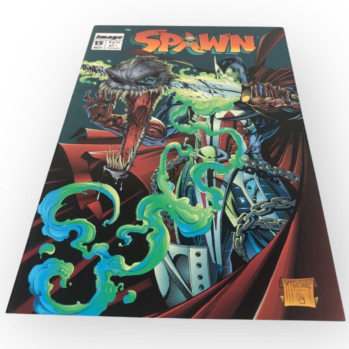 Spawn #15 Comic Book Violator Cover Todd McFarlane Image Comics 1993 w/ Card