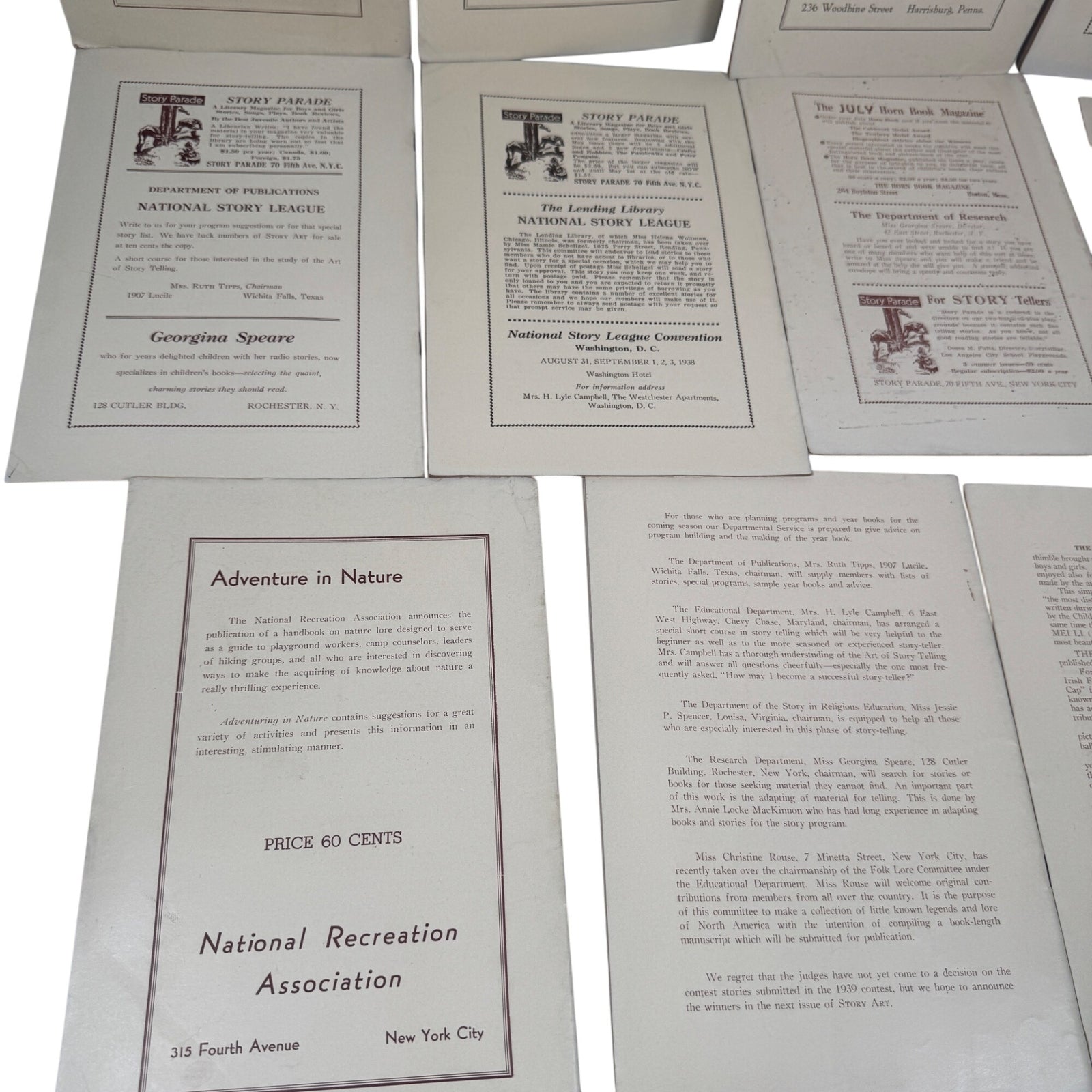 Story Art Magazine Mixed Lot (1937-1939) National Story League Altoona Pre-war