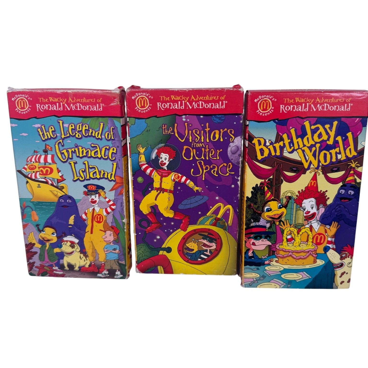 Vintage Lot of 3 The Wacky Adventures of Ronald McDonald VHS 1998 McDonald's