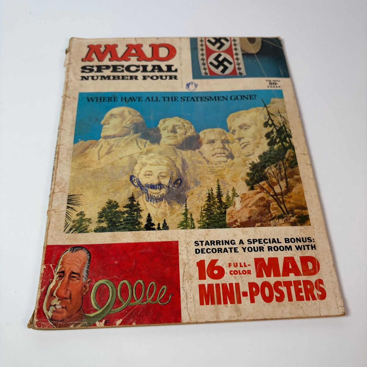 Vintage 1968 MAD Magazine Special Number 4 Mount Rushmore Mini-Posters Satire