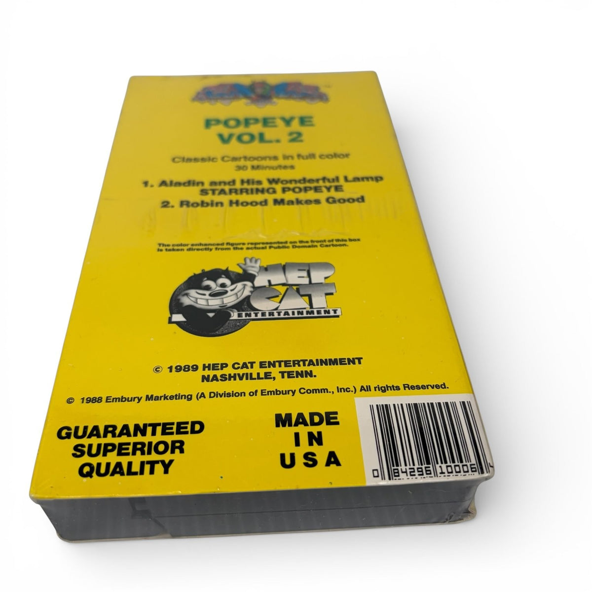 Popeye Vol. 2 VHS 1989 Animated Classic Cartoons Kid Video Hep Cat