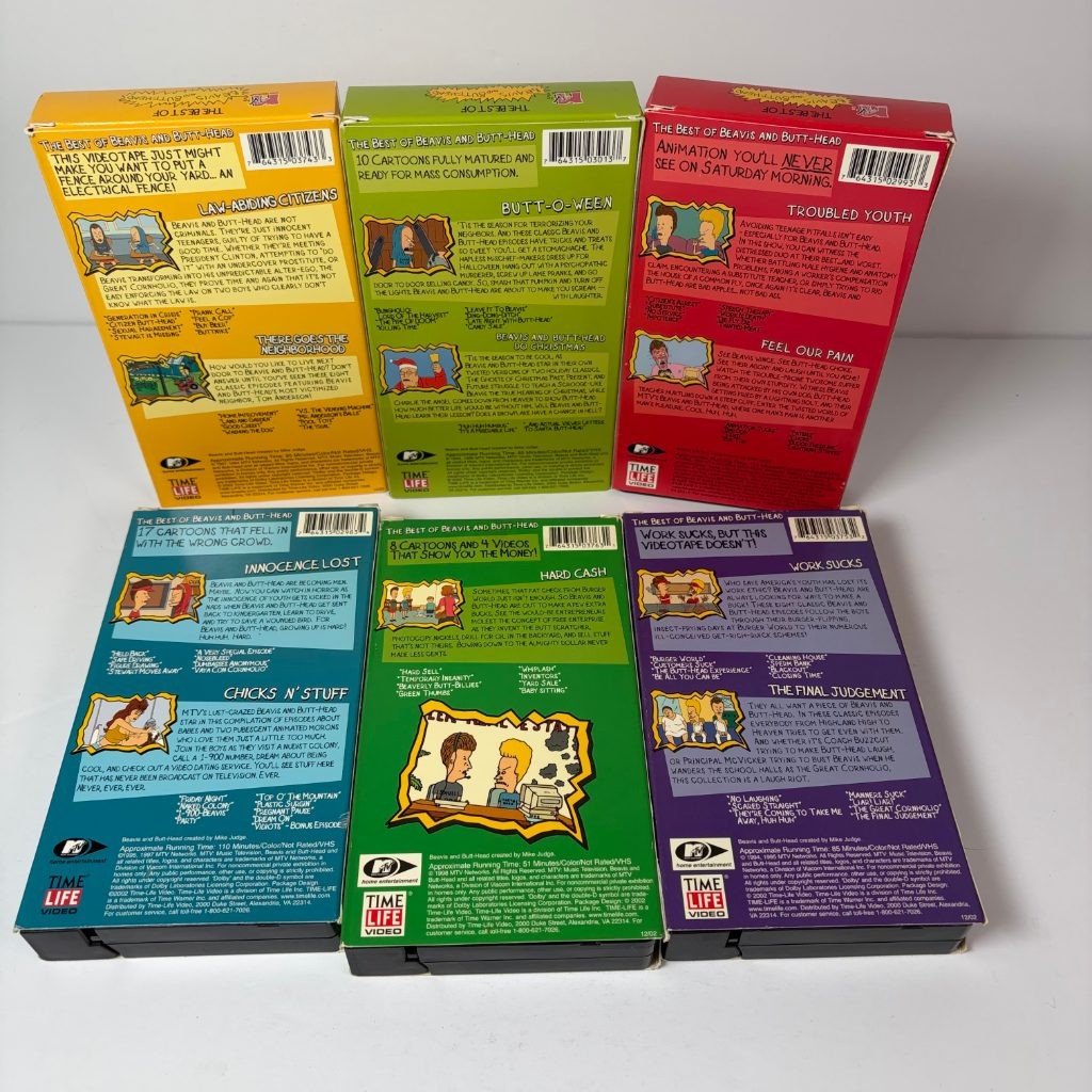 The Best of Beavis and Butt-Head VHS Complete Set of 6 MTV Time Life Mike Judge