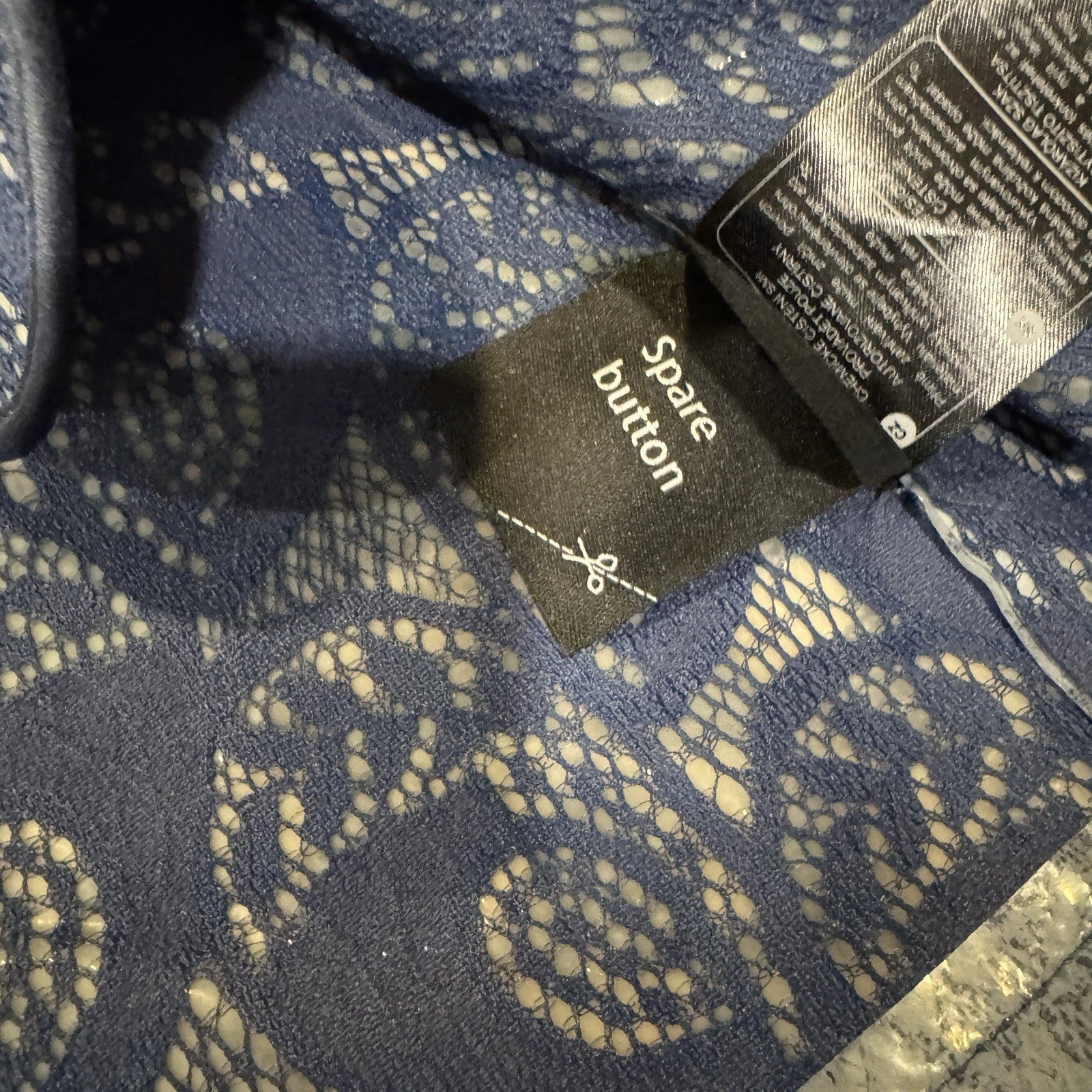 Stand Studio Designer Anais Rain Coat Long Dark Navy Translucent Sz 38 PVC Lace