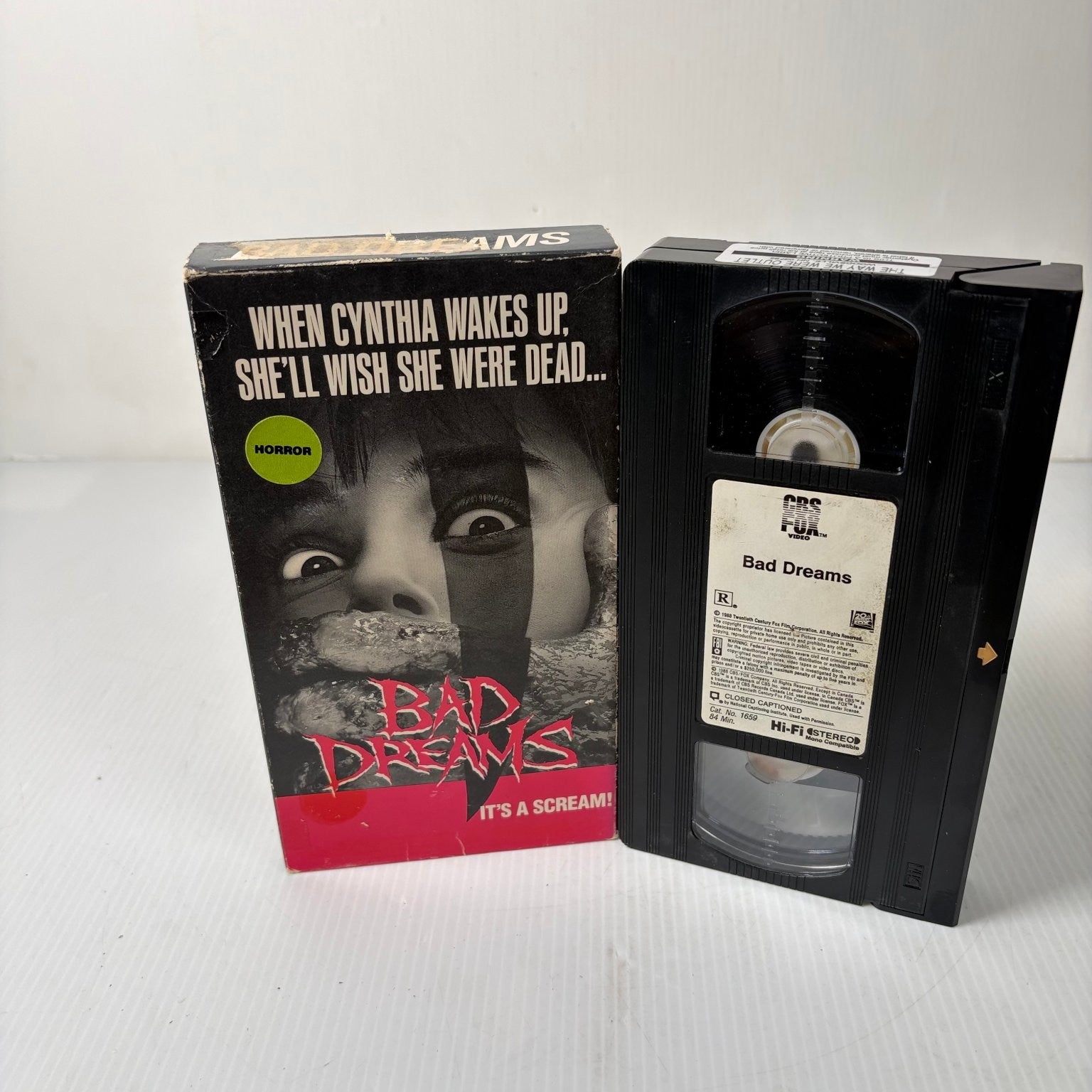 Bad Dreams VHS 1988 Horror Andrew Fleming CBS/FOX Video R-Rated