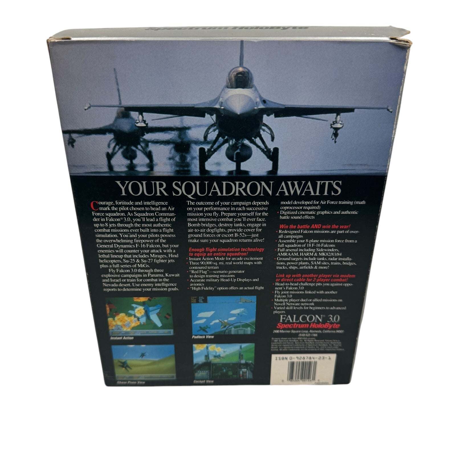 Falcon 3.0 Flight Simulator from Electronic Battlefield Series Big Box PC CIB
