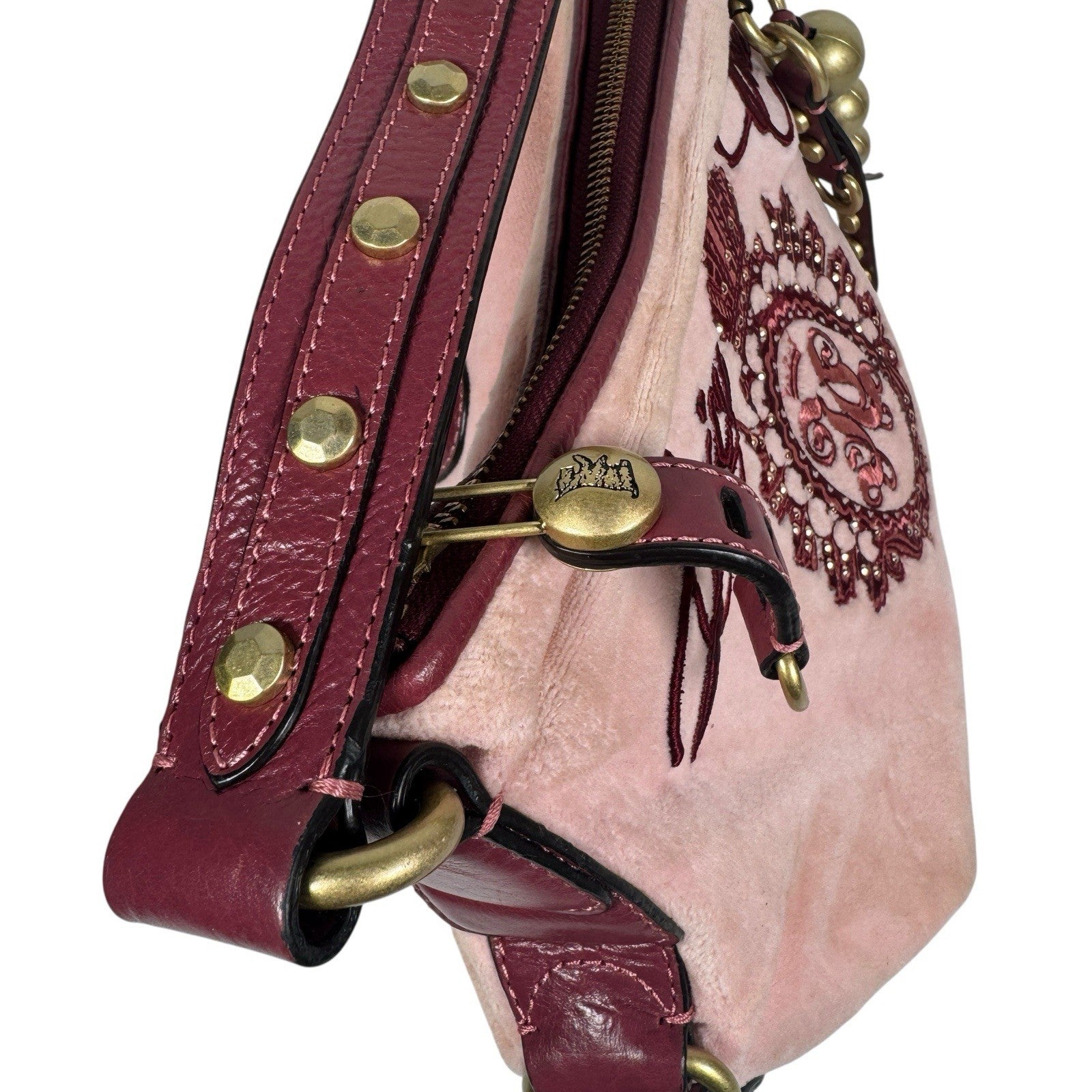 Vintage Juicy Couture Y2K JC Studs The Countryside Hobo Pink Shoulder Purse