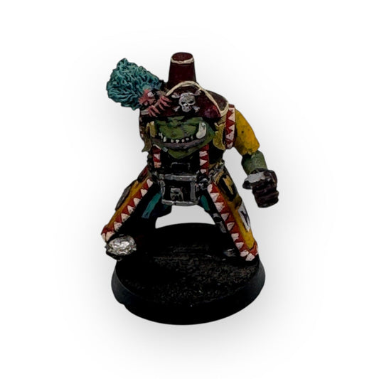 Warhammer 40K Rogue Trader Ork Freebooter Flash Git Nob Painted Body on Stand