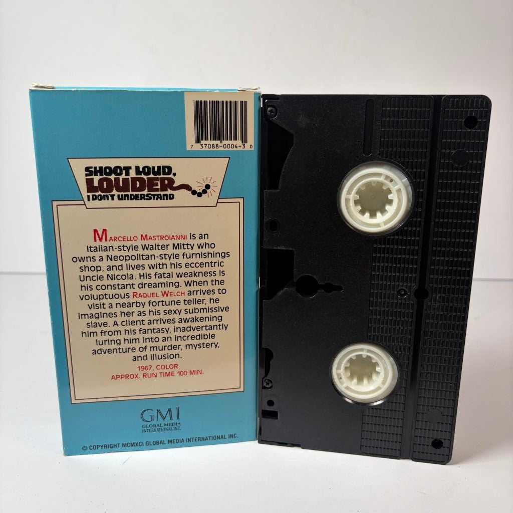 Shoot Loud Louder I Don't Understand VHS Raquel Welch Marcello Mastroianni GMI