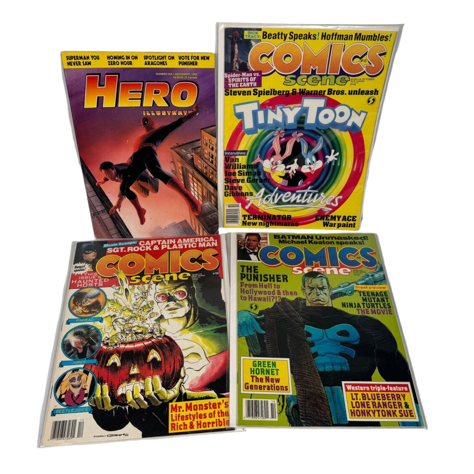 Lot of 4 VTG 1989 Comic Magazines Comics Scene & Hero Illustrated Rare