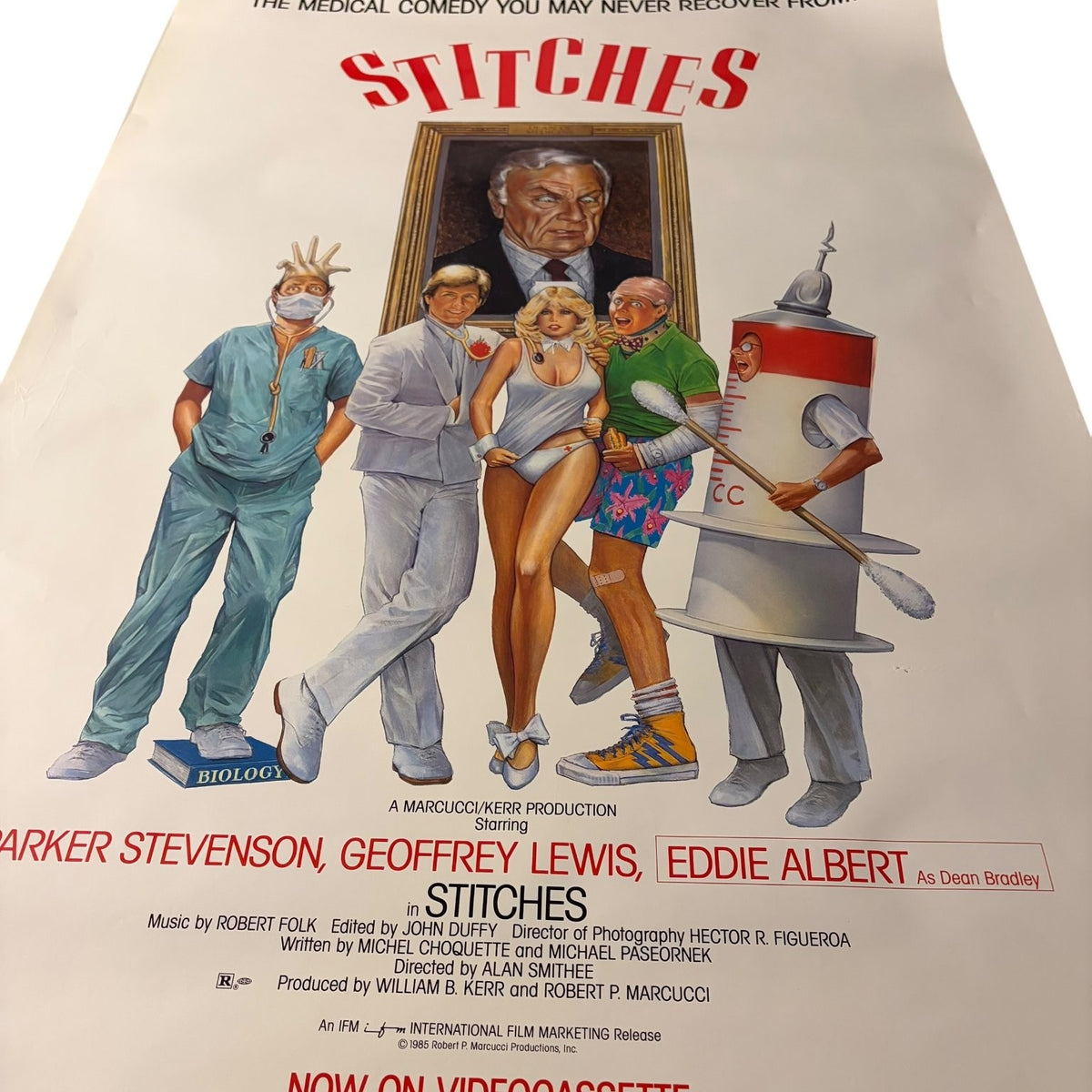 Stitches 1985 Video Store Movie Poster Parker Stevenson Eddie Albert Comedy