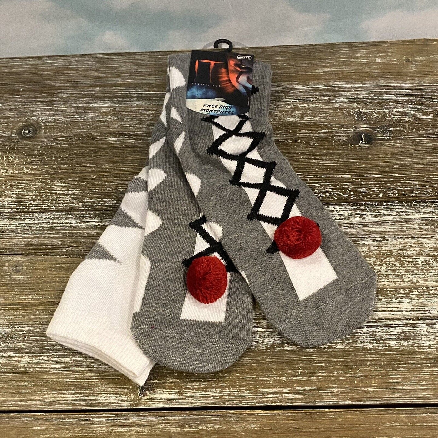 IT Chapter Two Lace-Up Knee High Horror Sexy Clown Novelty Character Socks