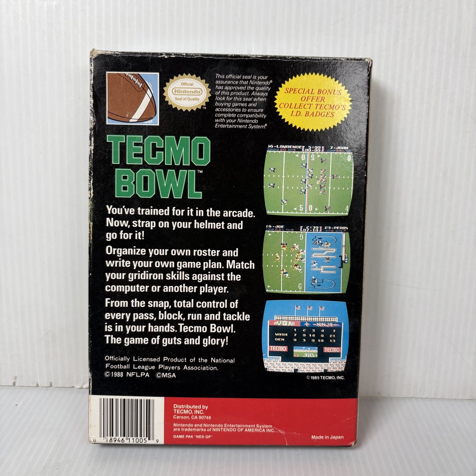 Tecmo Bowl Nintendo NES (1989) Complete CIB Authentic Tested & Working