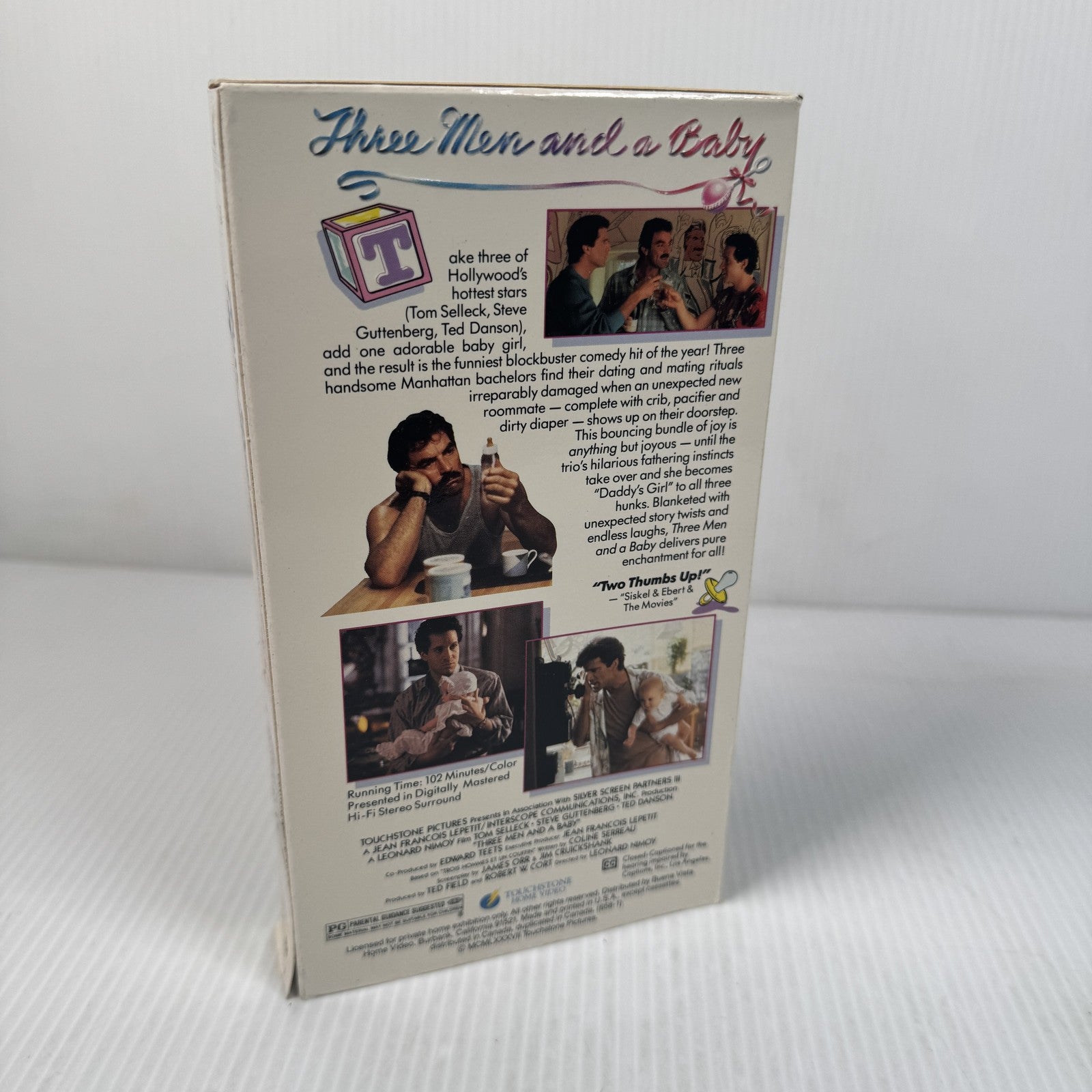 Vintage Three Men and a Baby VHS 1980s Movie Tom Selleck Steve Guttenberg Comedy