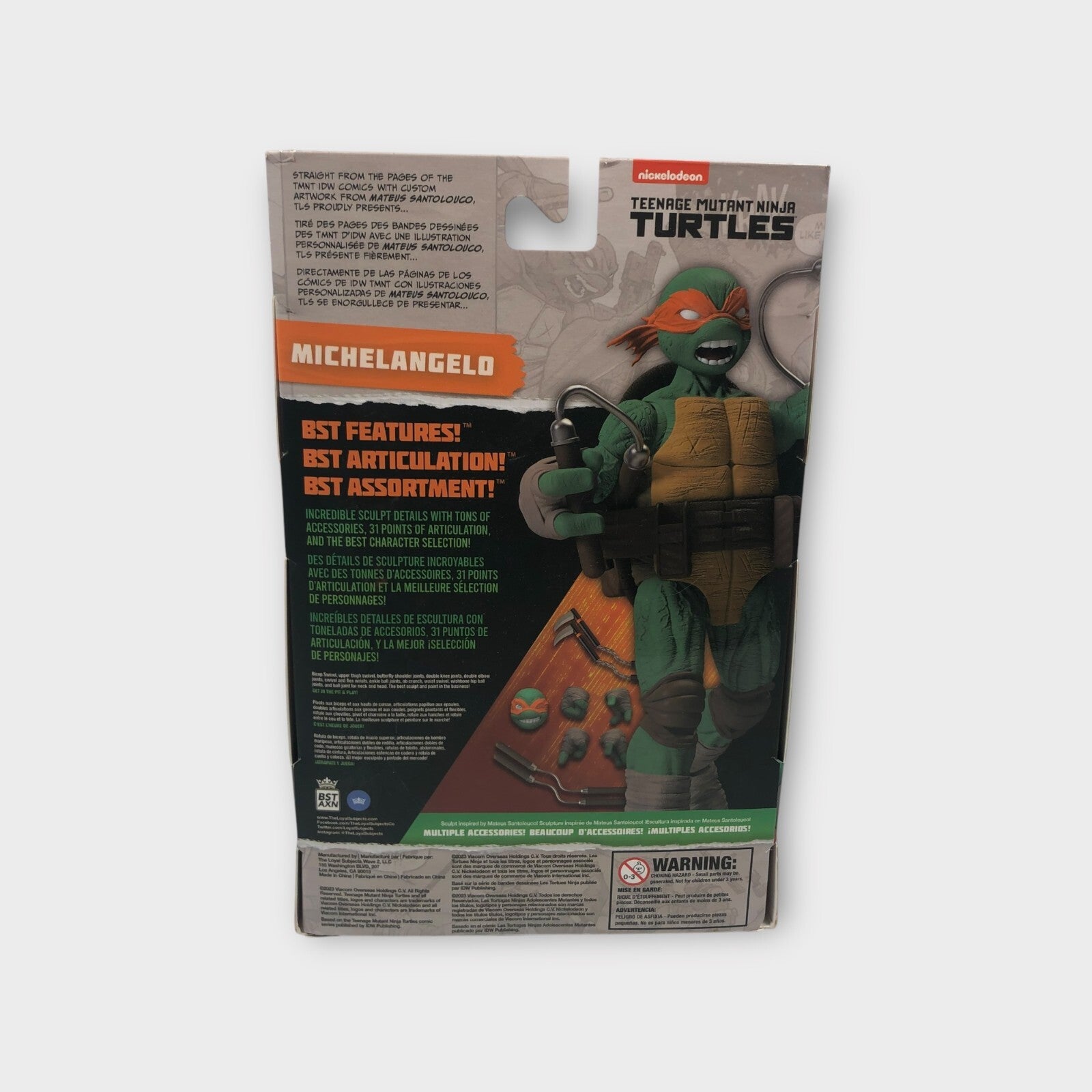 2023 The Loyal Subjects BST AXN Teenage Mutant Ninja Turtles Michelangelo Figure