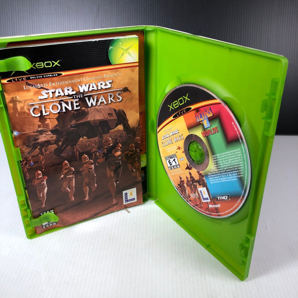 Star Wars The Clone Wars & Tetris Worlds 2-Pack Xbox Video Game Complete CIB