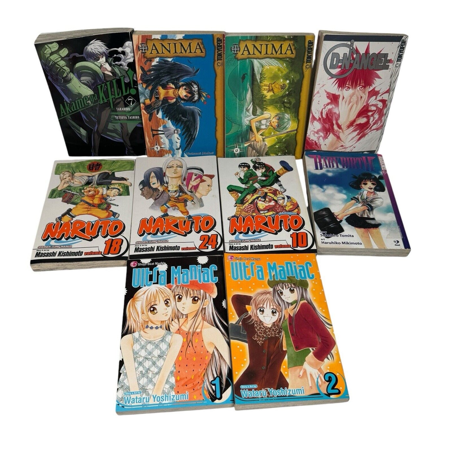 Mixed Lot Of 19 Manga Books Naruto Anima Ultra Maniac & More