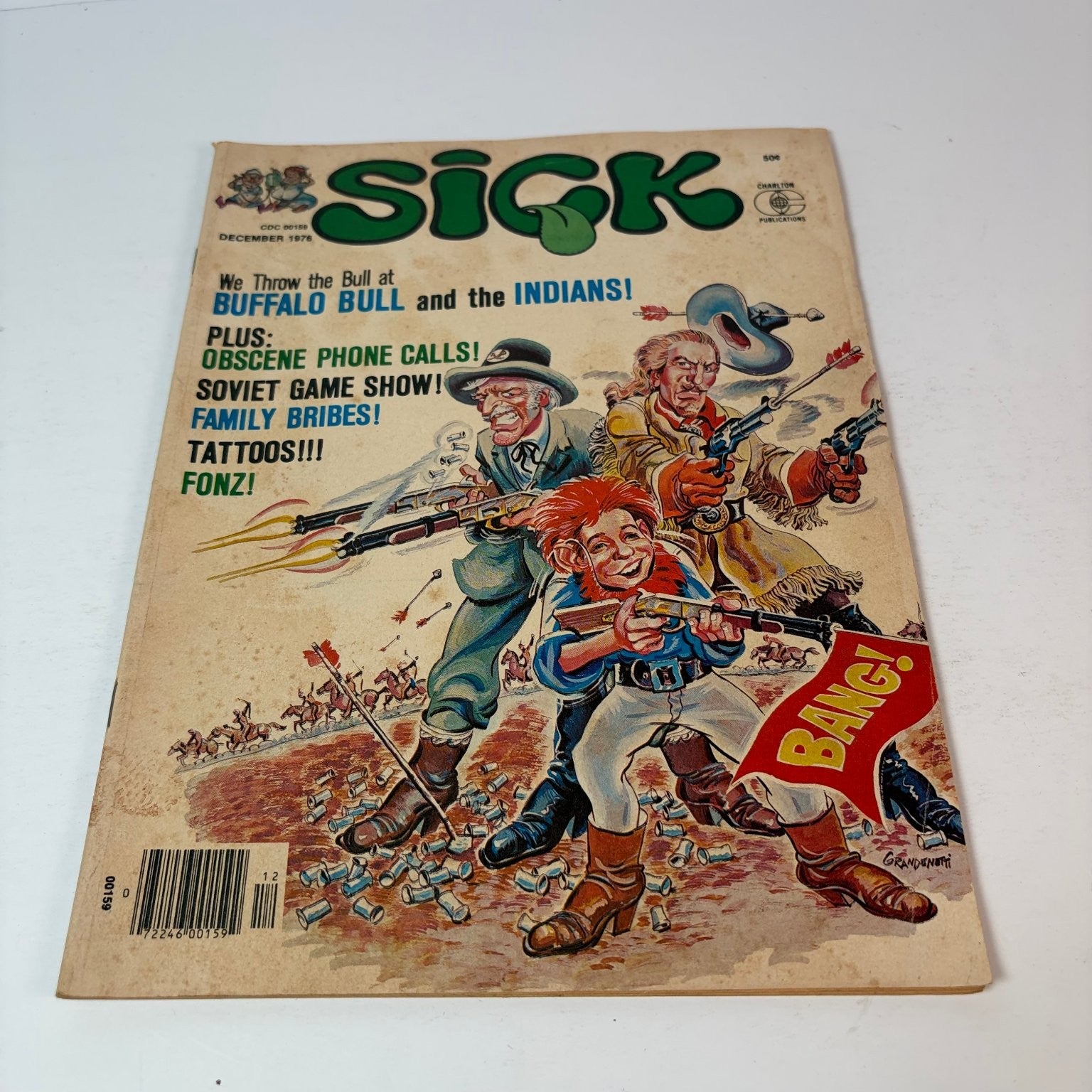 Sick Magazine December 1976 Buffalo Bill Indians Fonz Parody Humor
