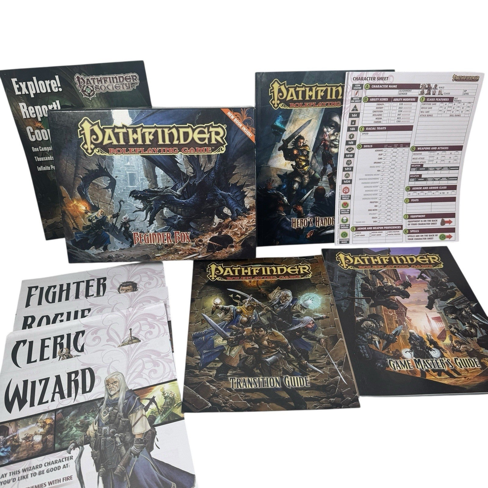Pathfinder Roleplaying Game Beginner Box Incomplete (No Pawns, Map Or Dice)