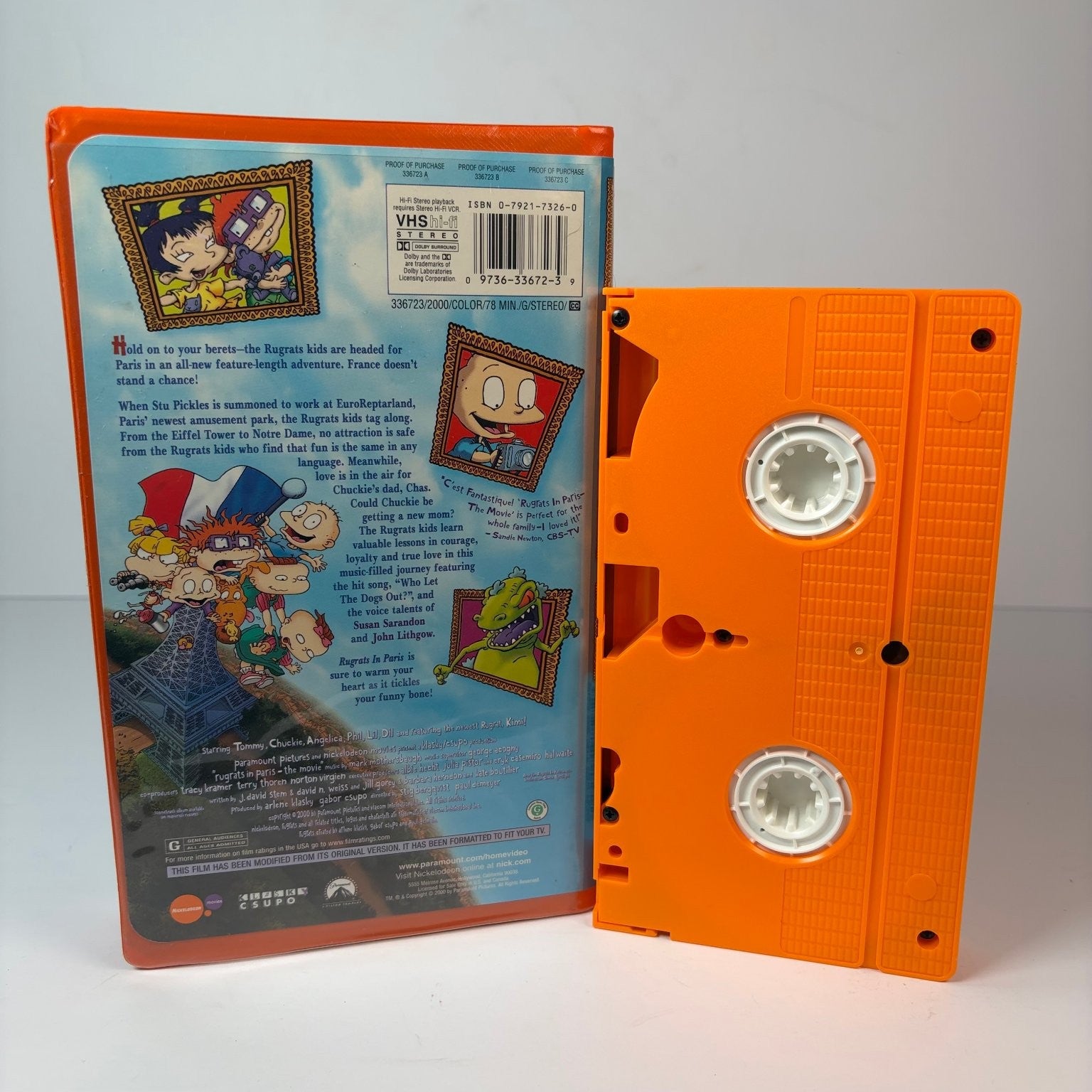 Rugrats in Paris The Movie VHS 2000 Animated Family Paramount Orange Tape