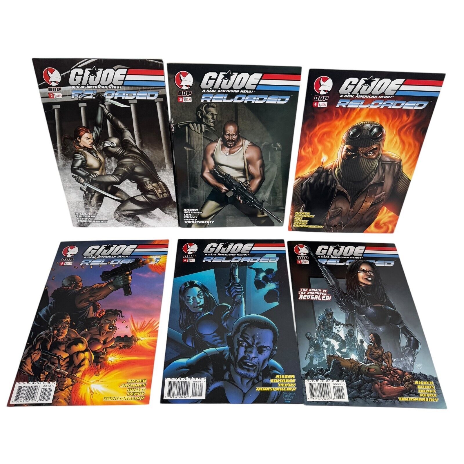 DDP Comics G.I. Joe Reloaded & ARAH Lot of 9 Comics #2-6 & #8, ARAH #27 #35 #43