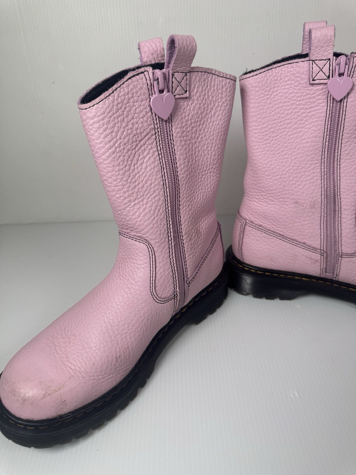 Doc Martens Bex Heart P-O Boot, Pale Pink-Black Women’s Size 5 (EU 36)