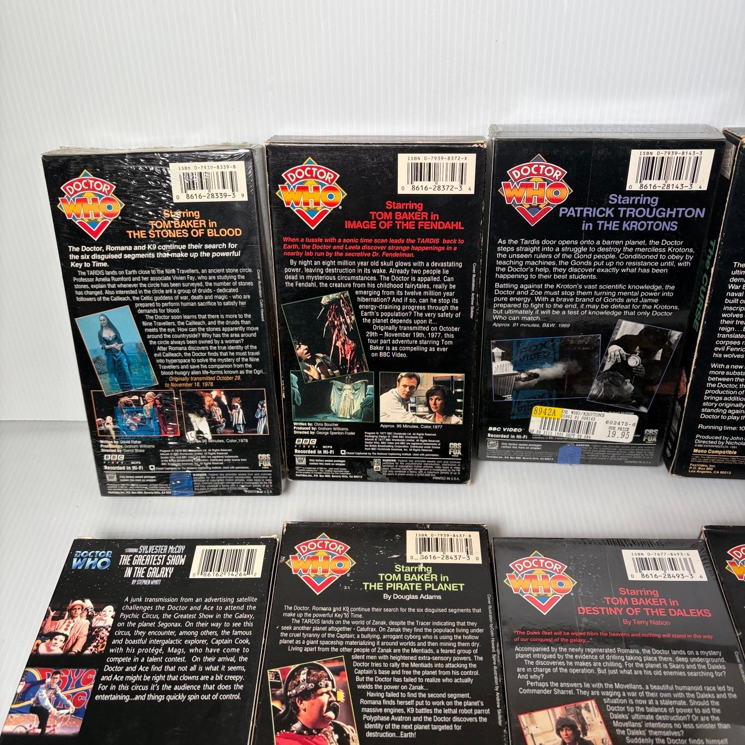 Doctor Who Vintage VHS Mixed Lot of 12 w/ Some Sealed E-Space Trilogy Sci-Fi