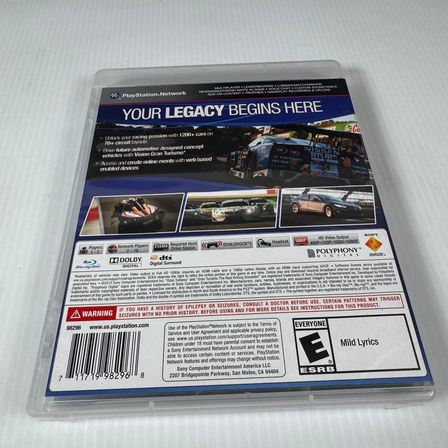 Gran Turismo 6 Standard Edition PS3 Video Game Racing Simulator Complete CIB