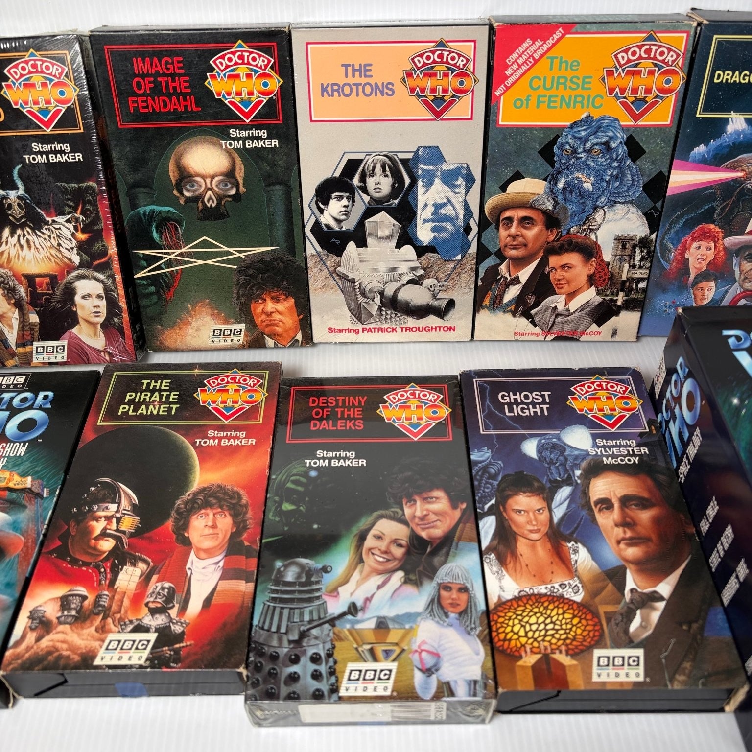 Doctor Who Vintage VHS Mixed Lot of 12 w/ Some Sealed E-Space Trilogy Sci-Fi