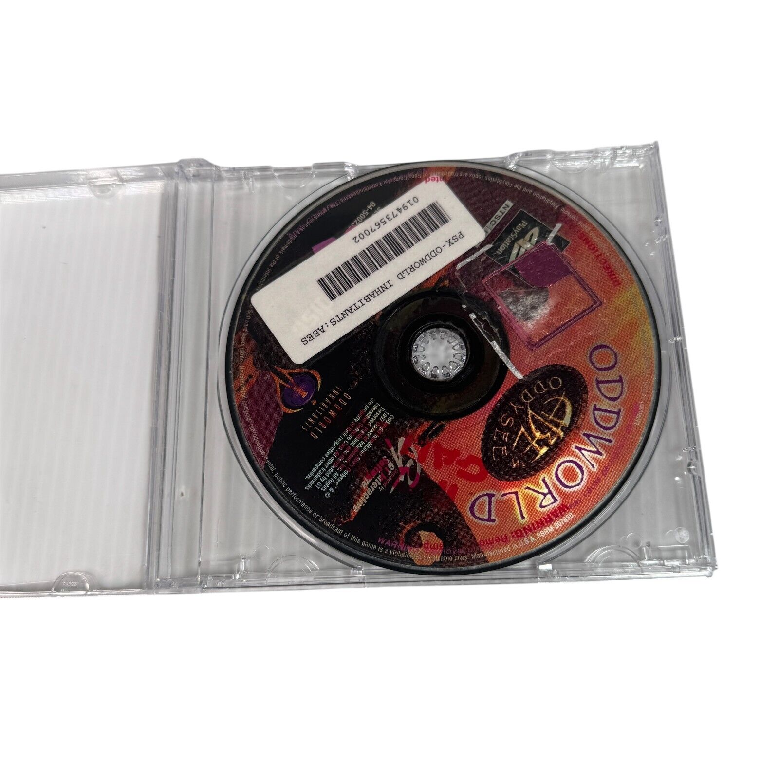 Oddworld Abe's Oddysee Playstation 1 Game Disc Only - Previous Rental