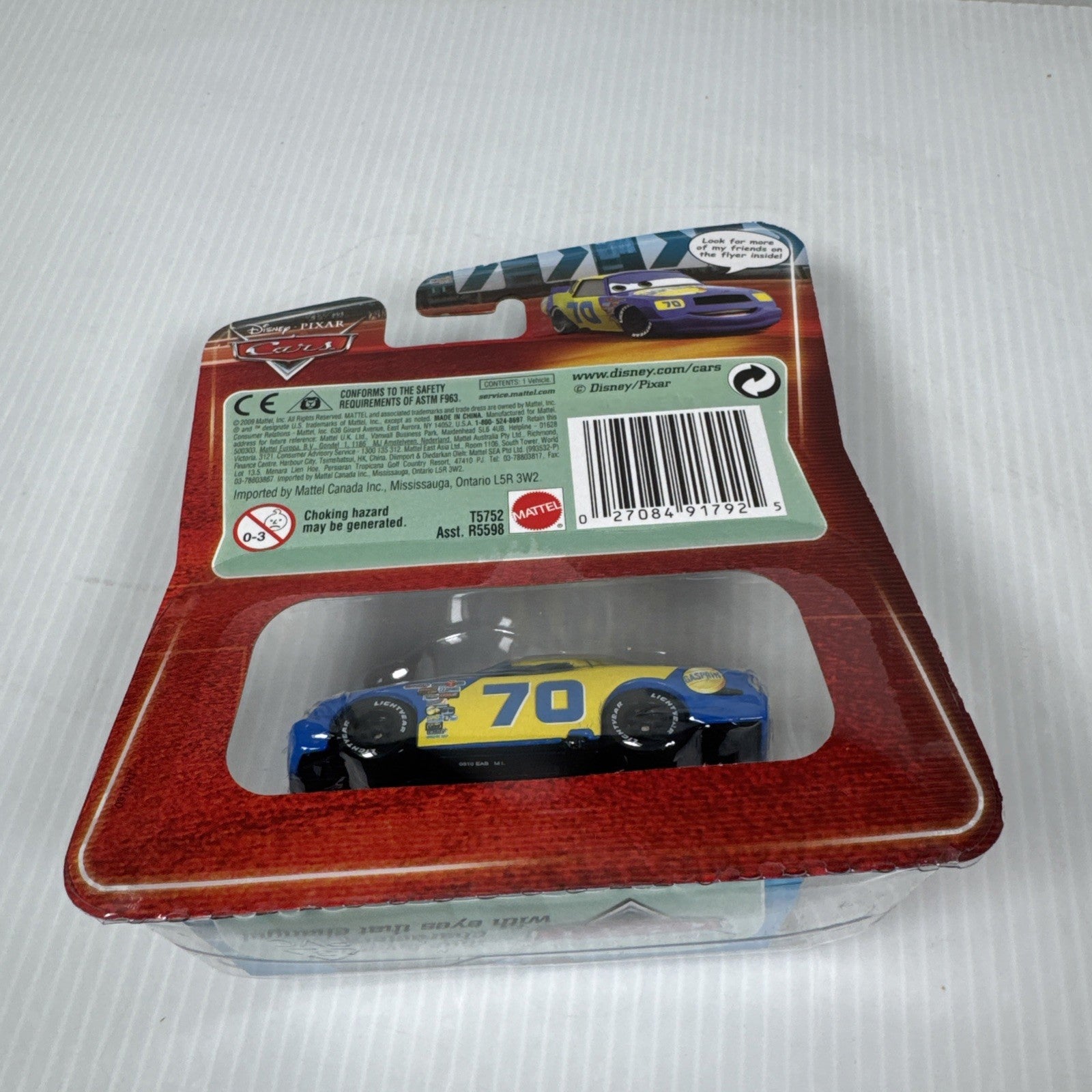 Disney Pixar Cars Movie Gasprin Synthetic Rubber Tires No. 70 Die-Cast Toy Car