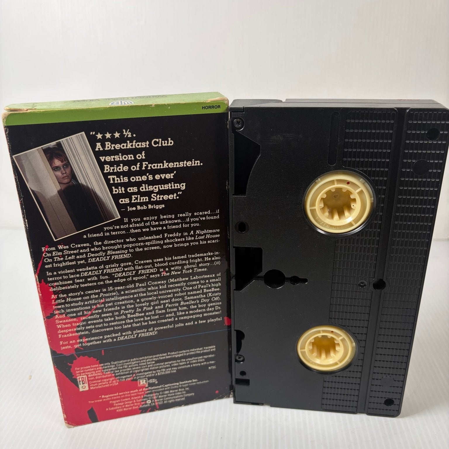 Deadly Friend VHS 1986 Horror Wes Craven Warner Home Video