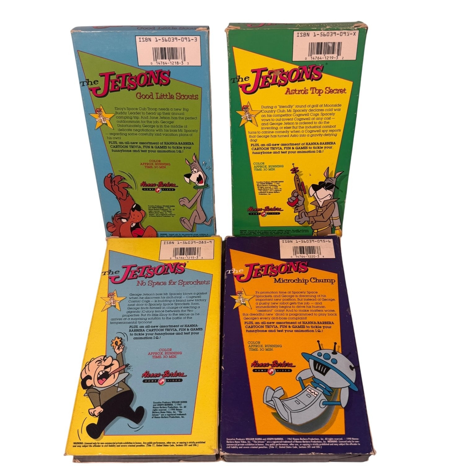 Vintage Lot of 4 The Jetsons VHS 1990 Animated Cartoon Original Episodes