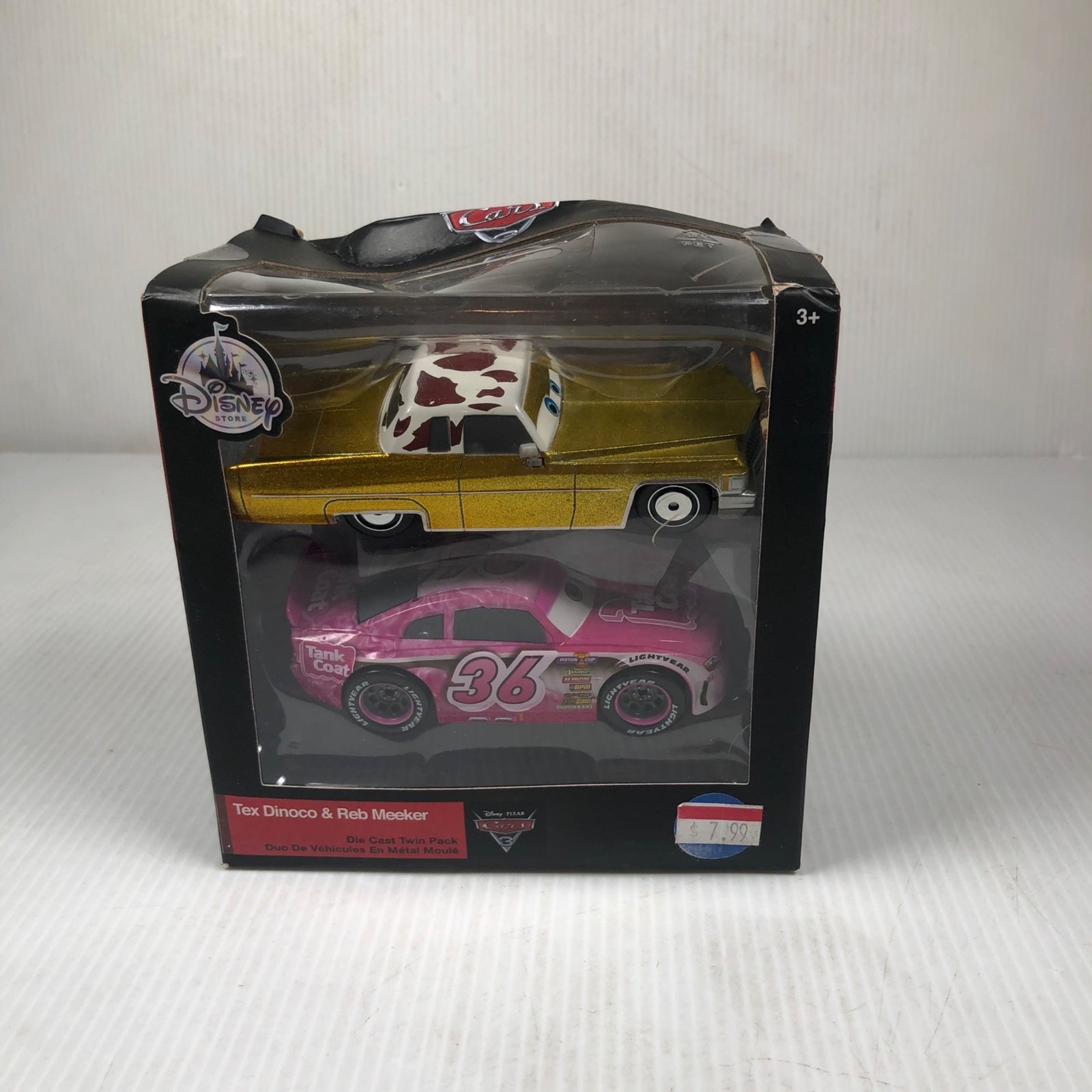 Disney Pixar Cars Tex Dinoco & Reb Meeker Die-Cast Twin Pack New In Worn Box