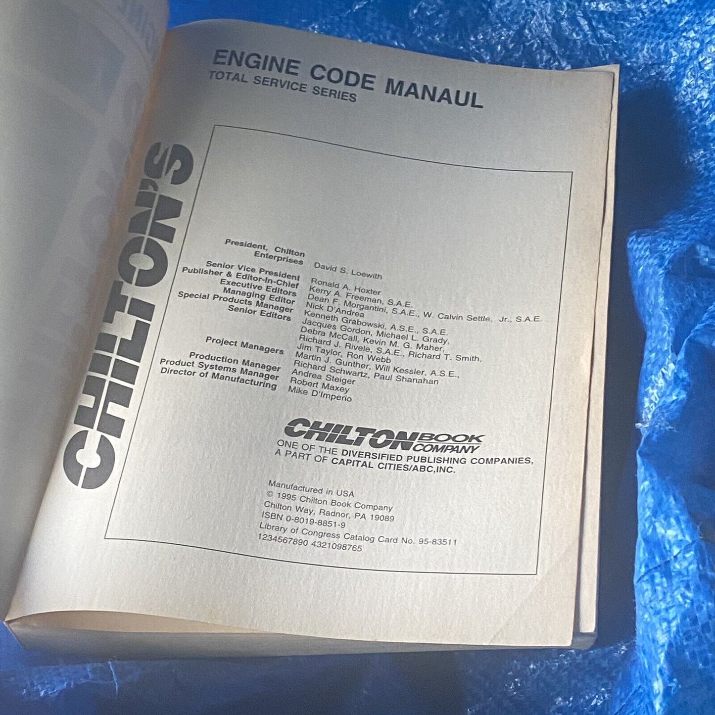 Chilton's Engine Code Manual (8851)