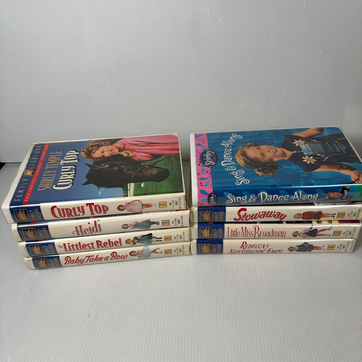 Lot of 8 Shirley Temple VHS Curly Top, Stowaway Heidi & More