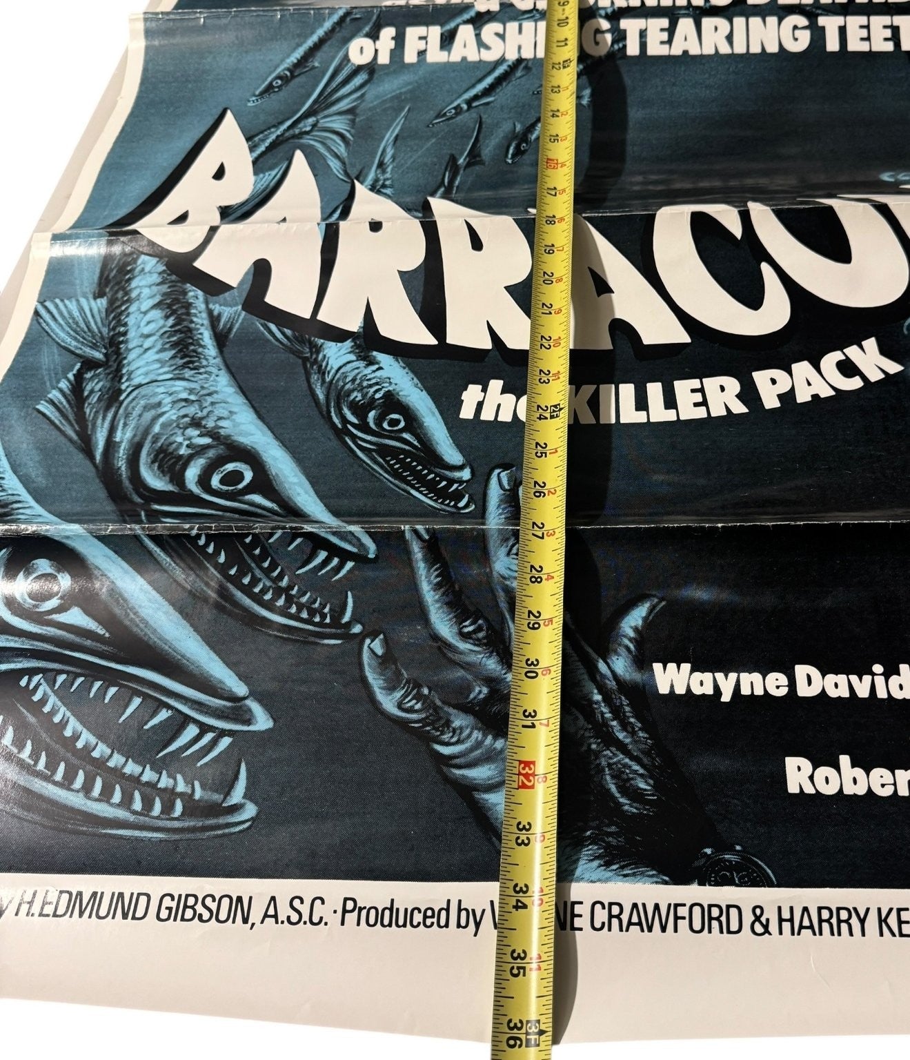 Barracuda 1978 One-Sheet Movie Poster Killer Pack Rare Advance Poster 27"x36"