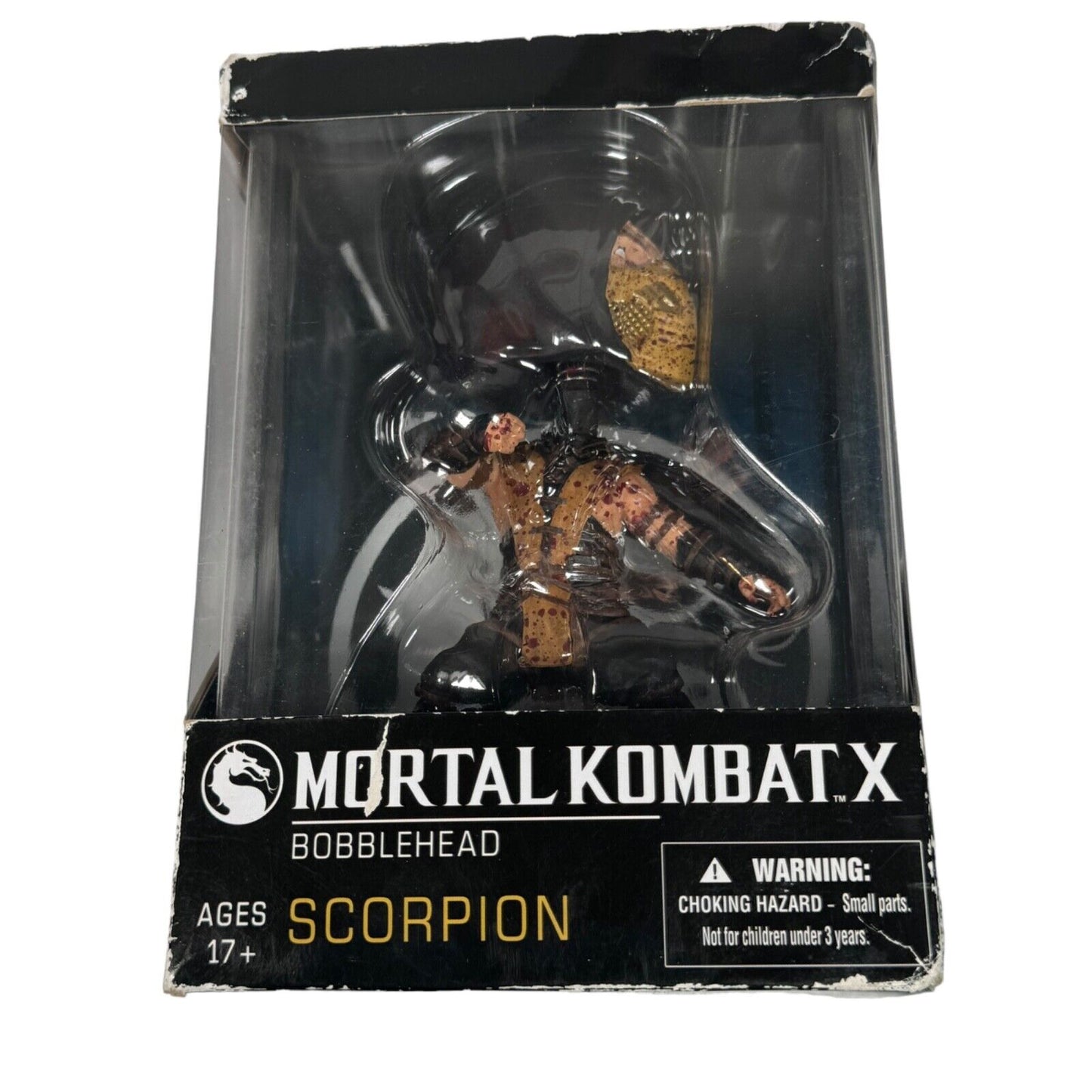 MORTAL KOMBAT X SCORPION Bobblehead Warner Bros Games MEZCO TOYZ New in Worn Box