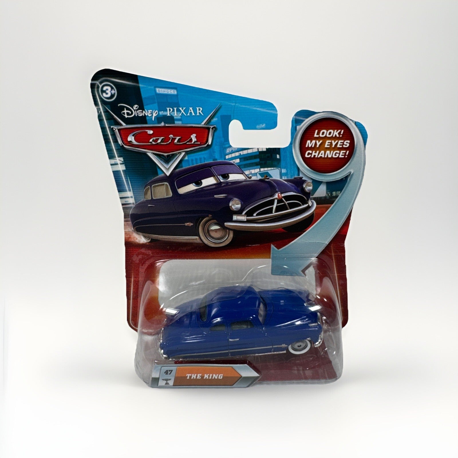 ERROR DISNEY PIXAR CARS DOC HUDSON w/ THE KING #47 Bubble Look My Eyes Change