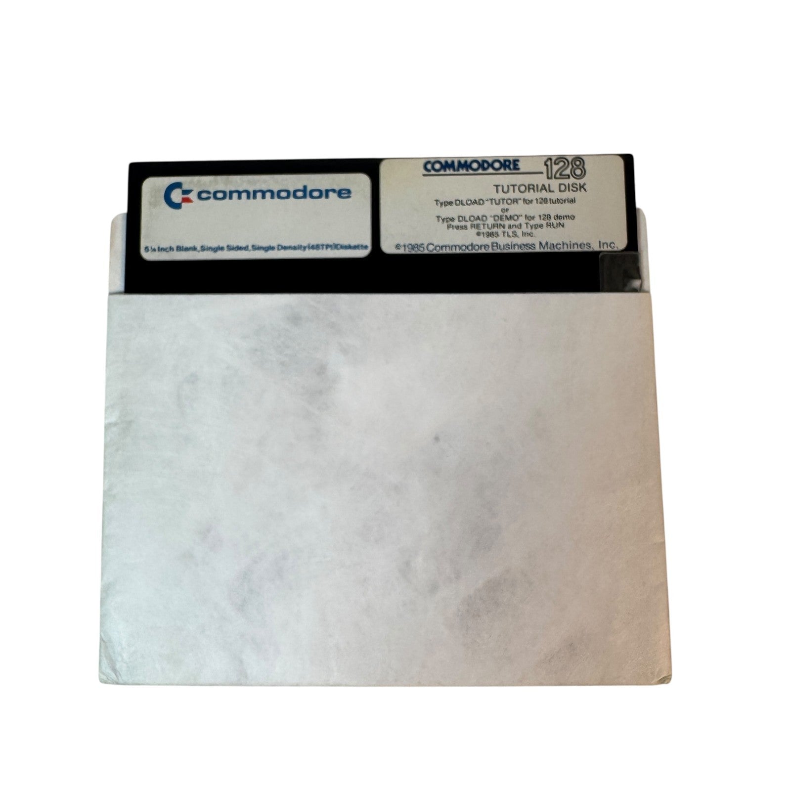 Vintage Commodore 128 Tutorial Disk 1985 5.25" Floppy Right Side Label
