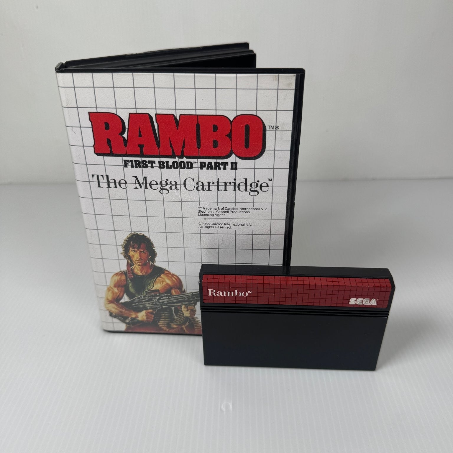Rambo First Blood Part II Sega Master System Game Shooter Case & Cartridge